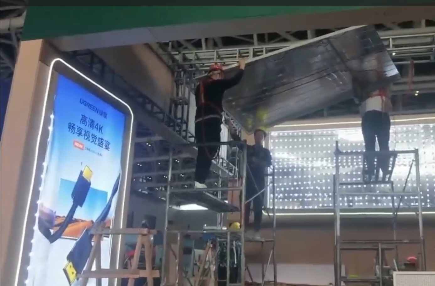 桁架木板搭建木质效果展台制作搭建2